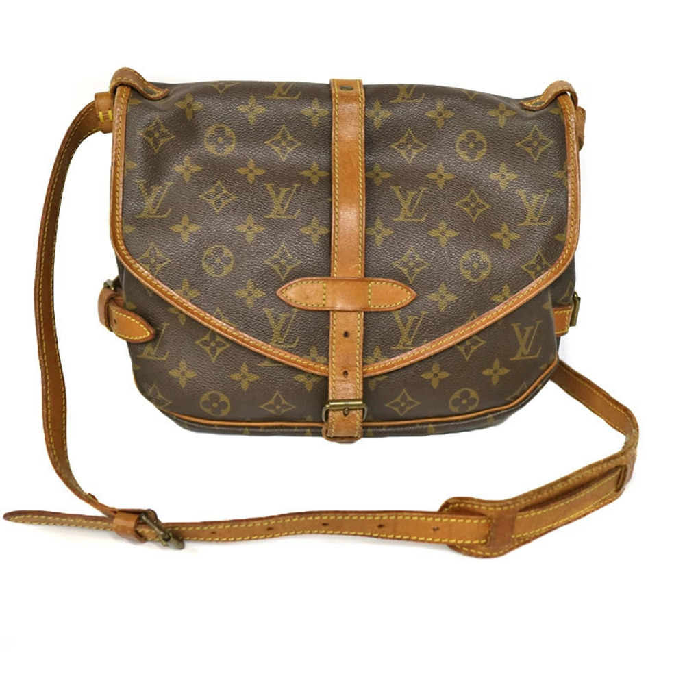 Louis Vuitton Brown Canvas Shoulder Saumur Bag Monogram